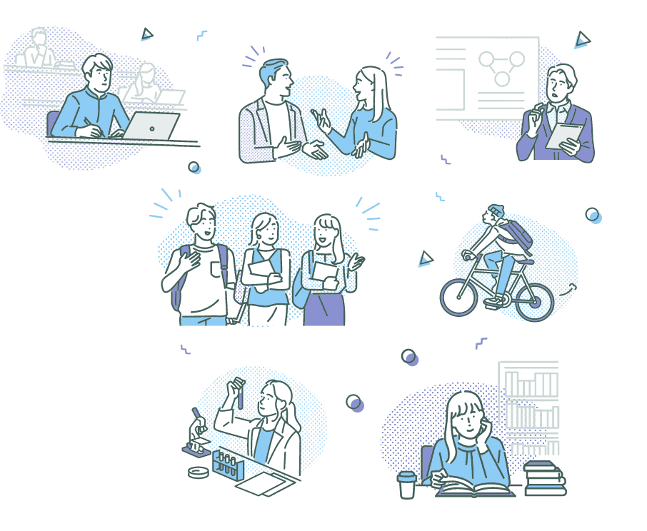 学生たちのイラスト
