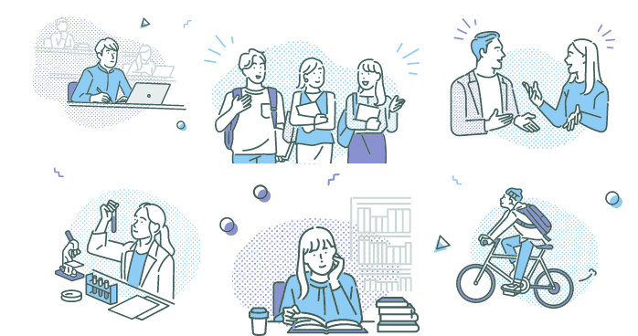 学生たちのイラスト